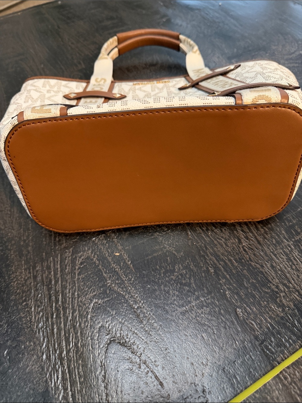 Michael Kors Cream and Brown Signature Canvas Tote - Picture 5 of 13
